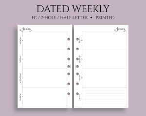 Dated Horizontal Weekly Layout with Notes